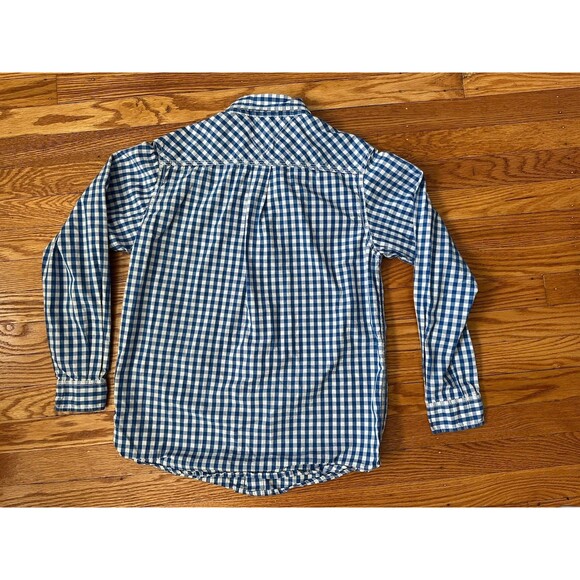 Tommy Hilfiger Youth Boys Blue Checkered Dress Shirt Size Med 12/14 100% Cotton - Picture 3 of 8
